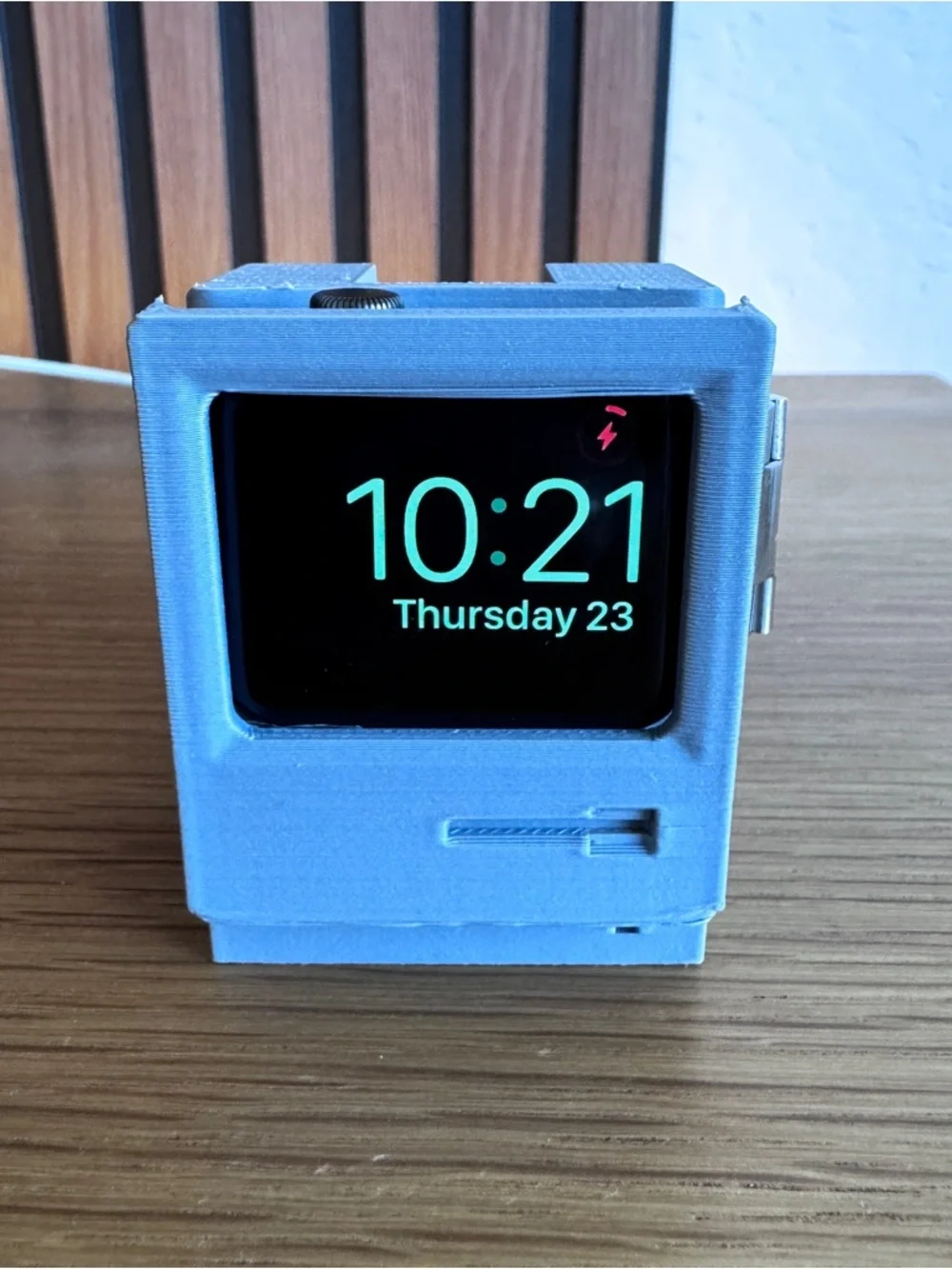 Retro Macintosh Apple Watch Charging Stand Dock Matte Gray